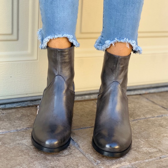 Coal Double Threat Leather Moto Ankle Booties - Picture 2 of 8